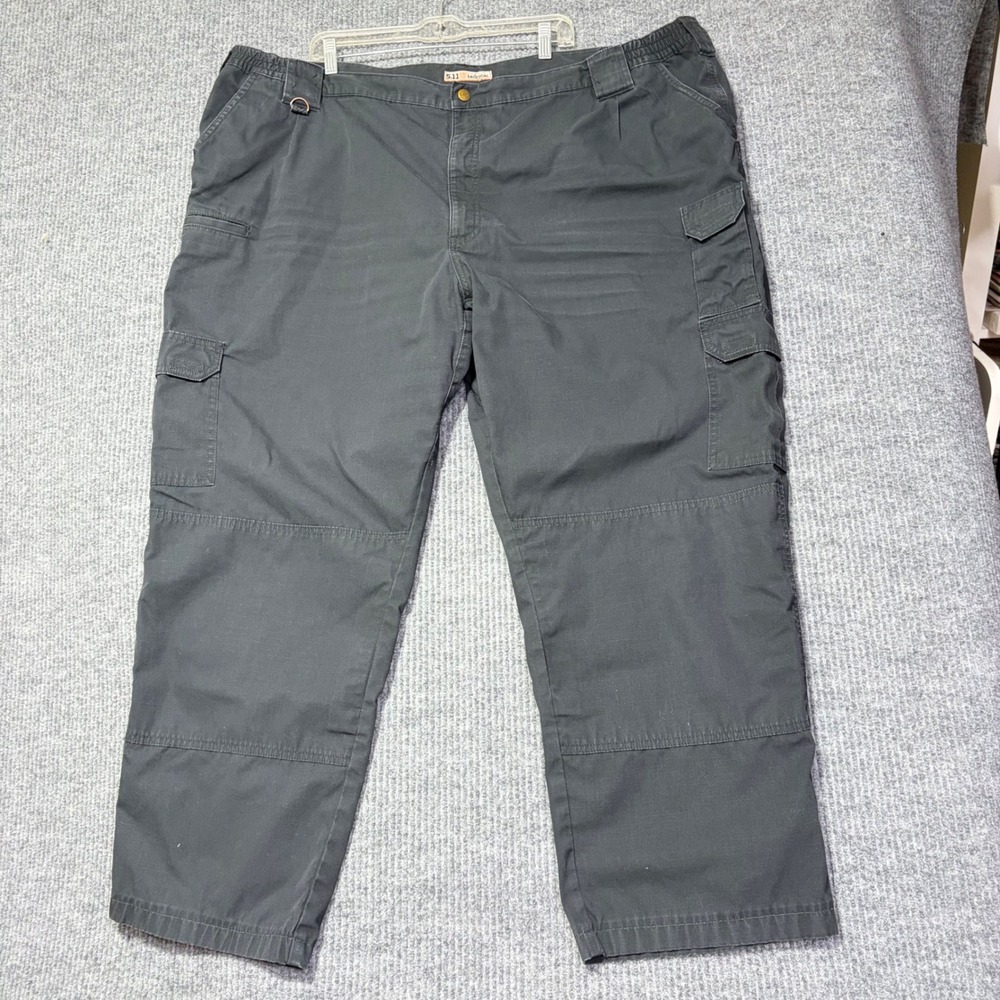 5.11 Tactical Men Charcoal Grey Ripstop Cargo Pants 52x30 Relaxed Fit Workwear